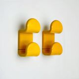 Vintage 1970s Gedy Coat Hooks in Yellow Plastic by Ambrogio Rossari