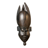 African mask 19cm hand carved tribal statuette wood Baoulé Ivory Coast Vintage old