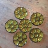 Set of 6 Gien oyster plates