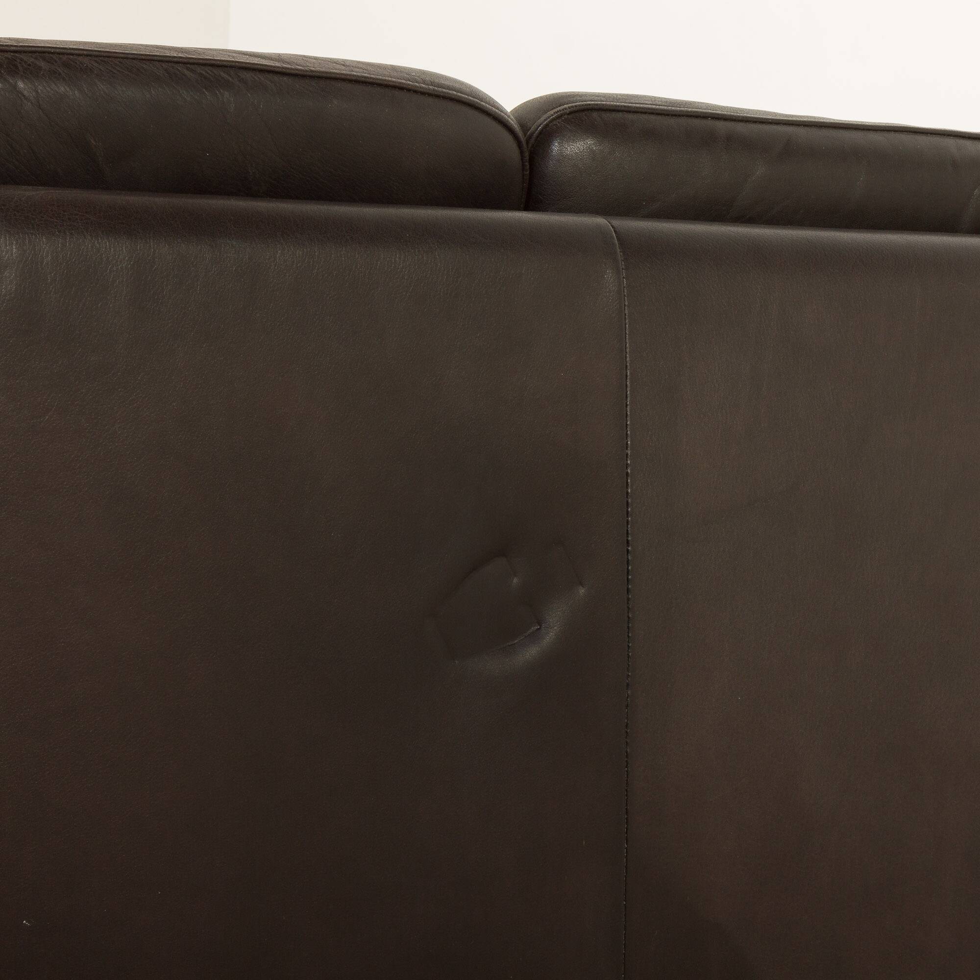 Vintage black leather sofa by Mogens Hansen, Deanmark 1970s