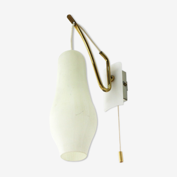 Wall lamp glass and brass 1950