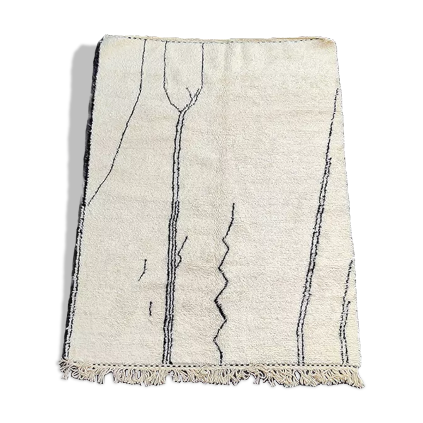 Berber rug with abstract black patterns 175x240 cm