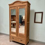 Art Deco oak wardrobe with mirrors (refurbished)