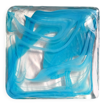 Minimalist Murano sommerso glass block plate