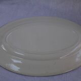 Oval plate in earthenware decoration garland Louis XVI green