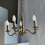 Lustre classique doré à 5 bras de lumière D:40cm