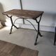 Bistro table/wooden top with cast iron legs
