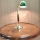 Lampe de bureau ministérielle Churchill en verre vert et laiton