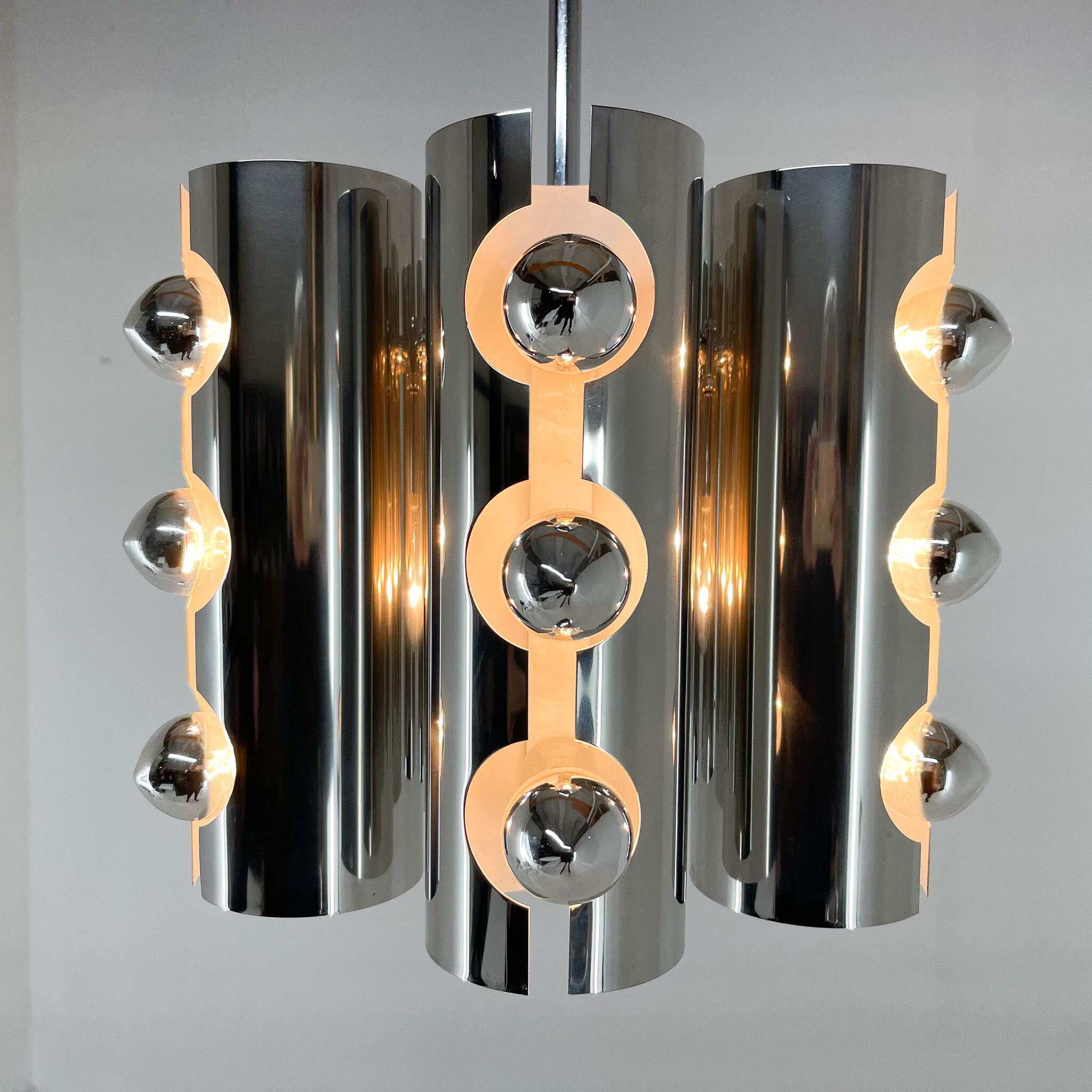 1960's italian chrom chandelier