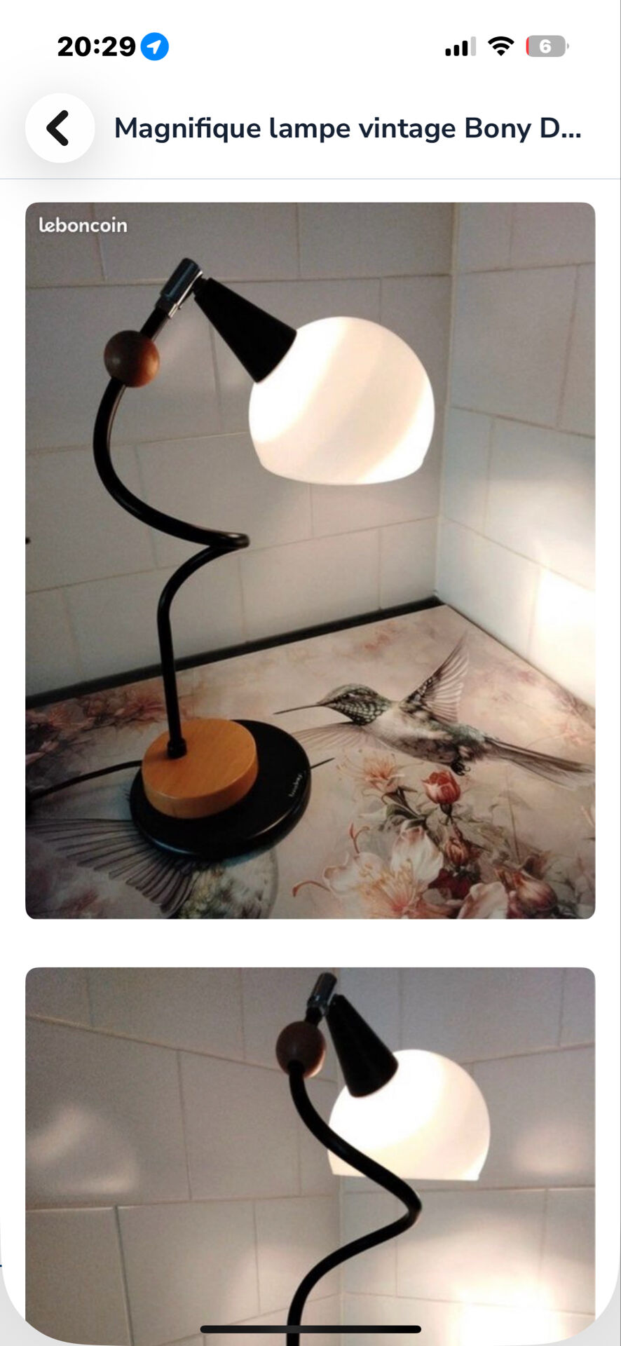 Magnificent vintage lamp with a bony design.