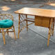 Rattan desk and chair 1960