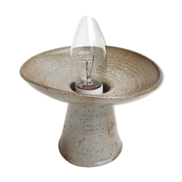Stoneware candle holder lamp