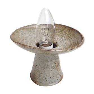 Stoneware candle holder lamp