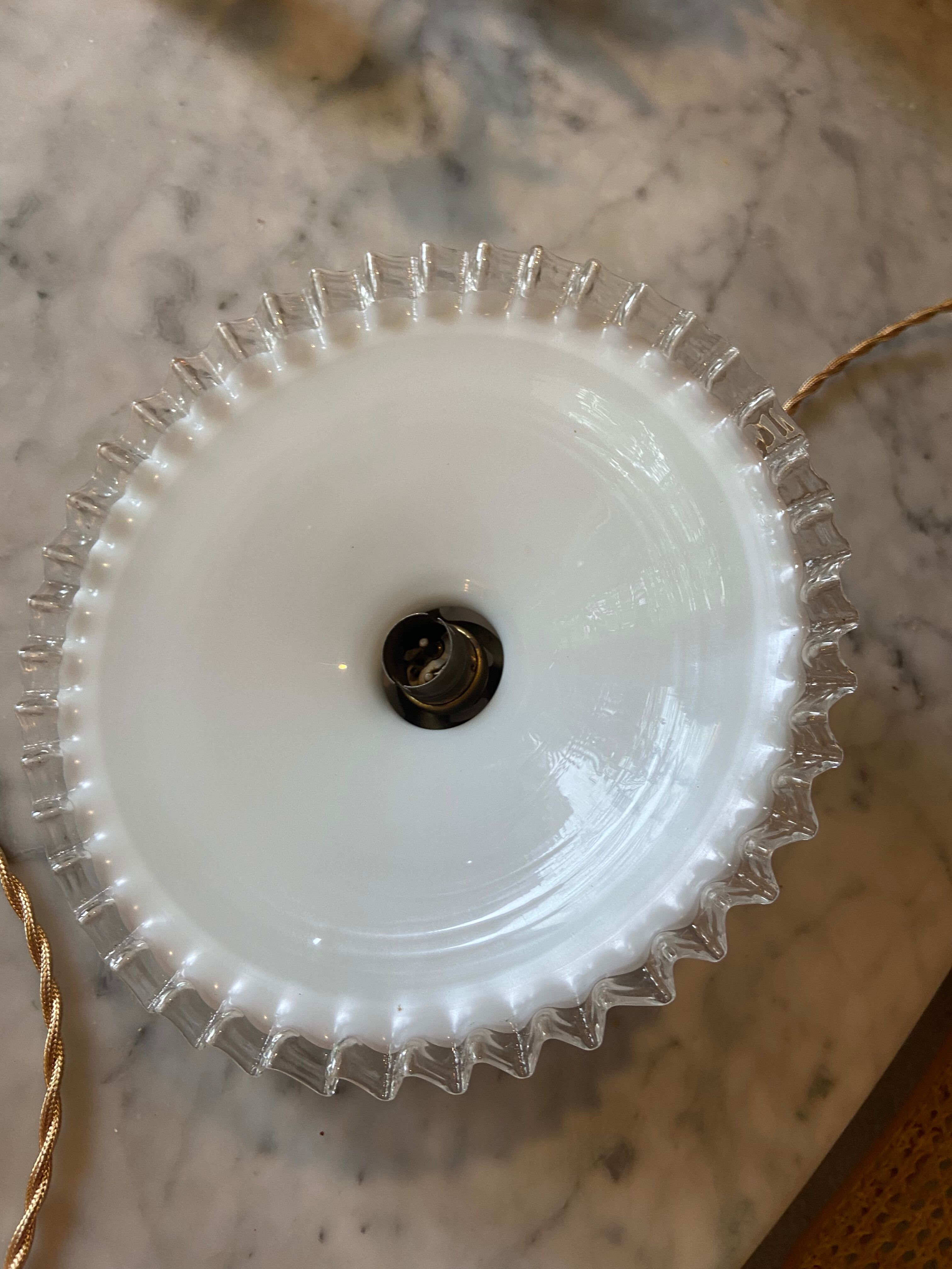Vintage opaline hanging lamp