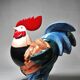 Polychrome porcelain rooster subject Hahn Georges Selim for Goebel Germany 1984