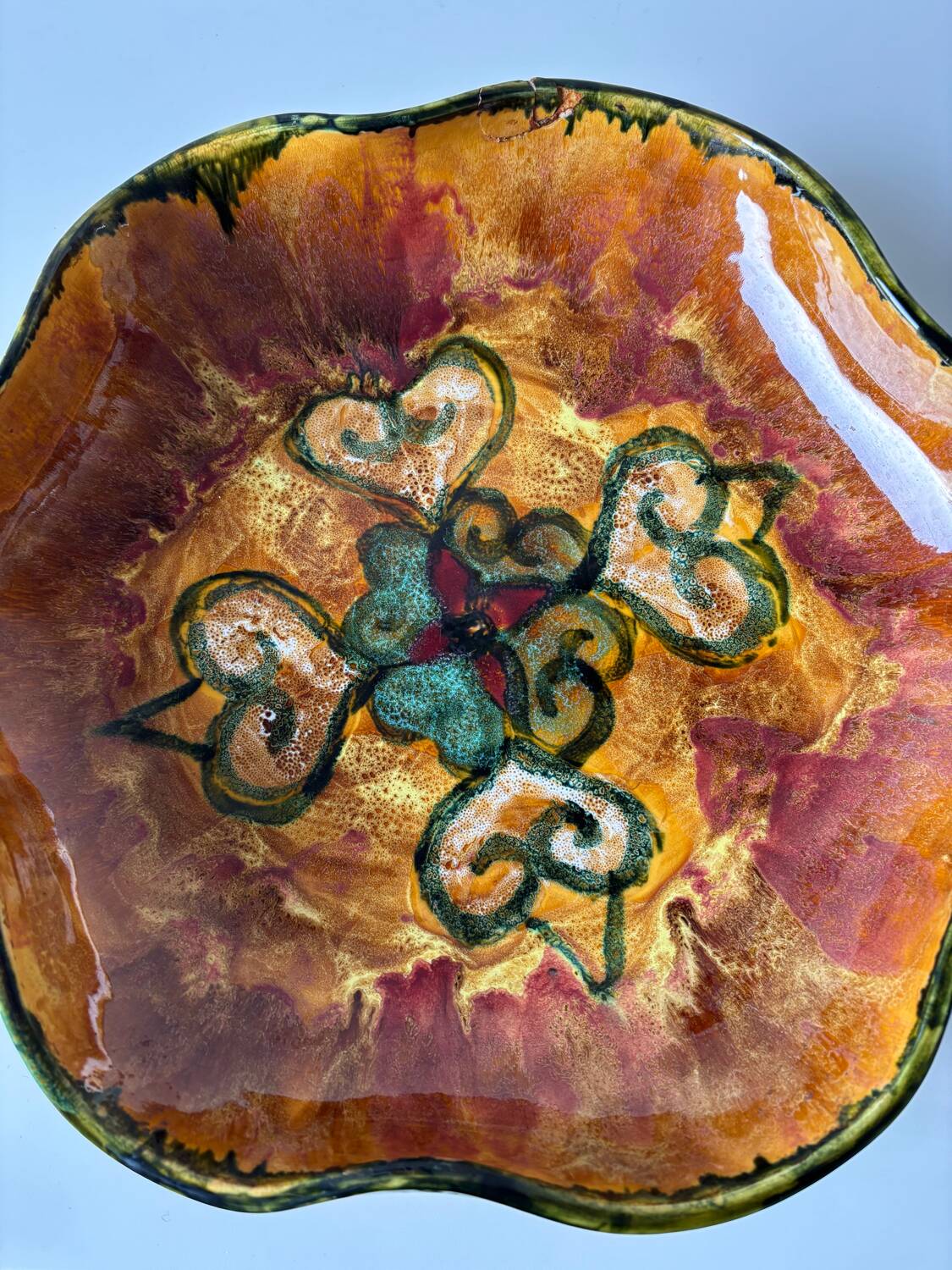 Bowl, ceramic plate by Yvon Roy, 1960s