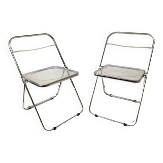 Paire de chaise plia Anonima Castelli design Giancarlo Piretti vintage 70
