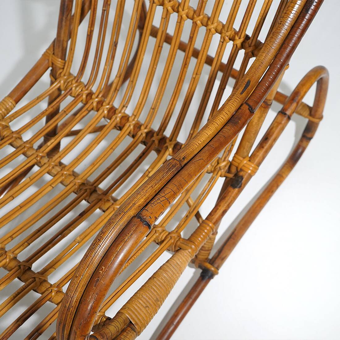 Fauteuil en rotin, années 1950