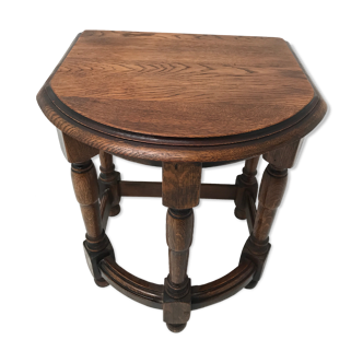 Tabouret de ferme demi lune vintage