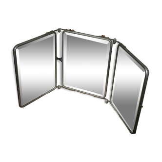 Miroir vintage tryptique barbier 18x24cm