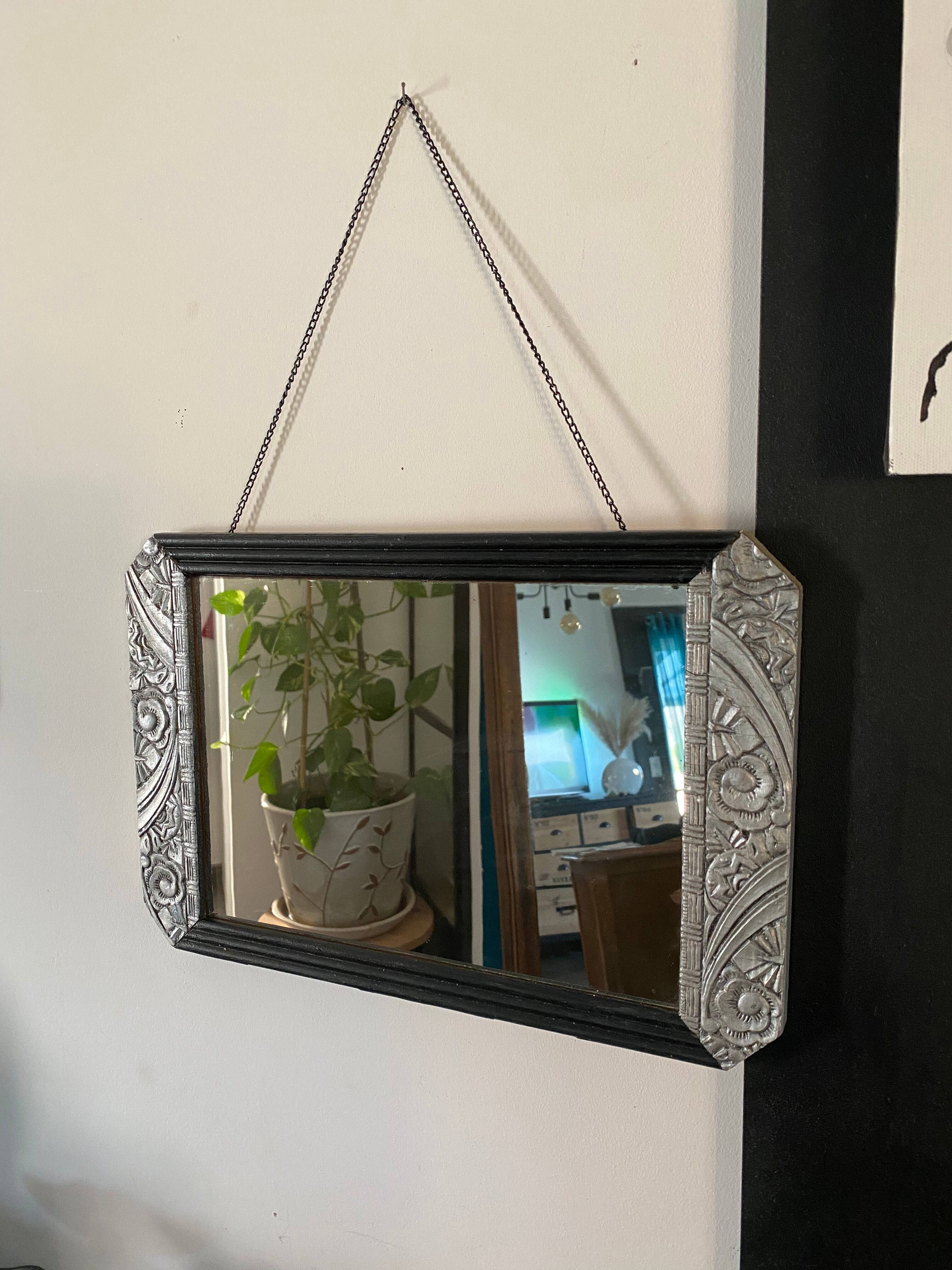 Renovated antique art deco mirror
