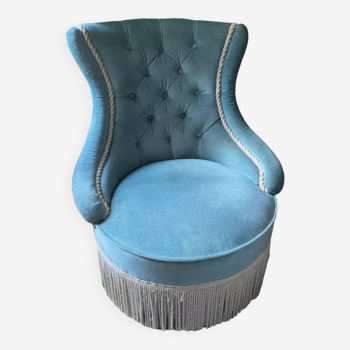 Fauteuil crapaud bleu