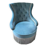 Fauteuil crapaud bleu