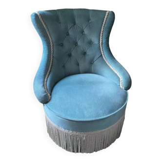 Fauteuil crapaud bleu