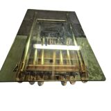 Willy Rizzo table 1970 chrome metal and glass