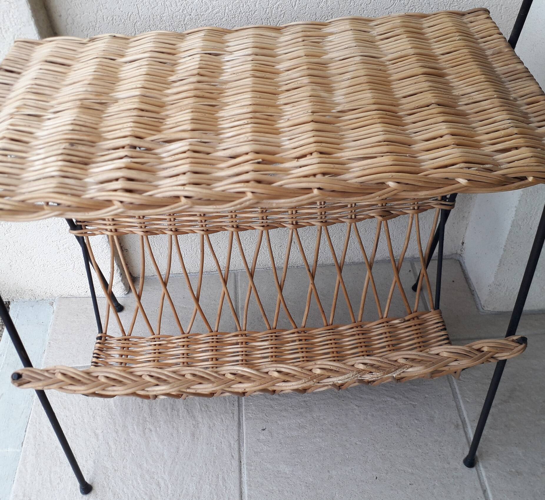 Wicker side table