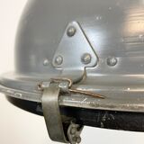 Grey Industrial Pendant Lamp with Clear Glass Cover, 1970s