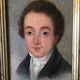 Oil on canvas mounted on panel "portrait of a young man" 19th century