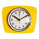 Vintage clock silent rectangular wall clock "Yellow Flash"