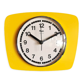 Vintage clock silent rectangular wall clock "Yellow Flash"