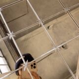 60s coffee table with pink mirror