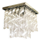 Plafonnier verre de murano "ricci-curles" contemporain transparent et blanc carré de style mazzega