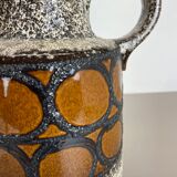 Large Pottery Fat Lava Multi-Color Floor Vase 408-40 Made by Scheurich, 1970s