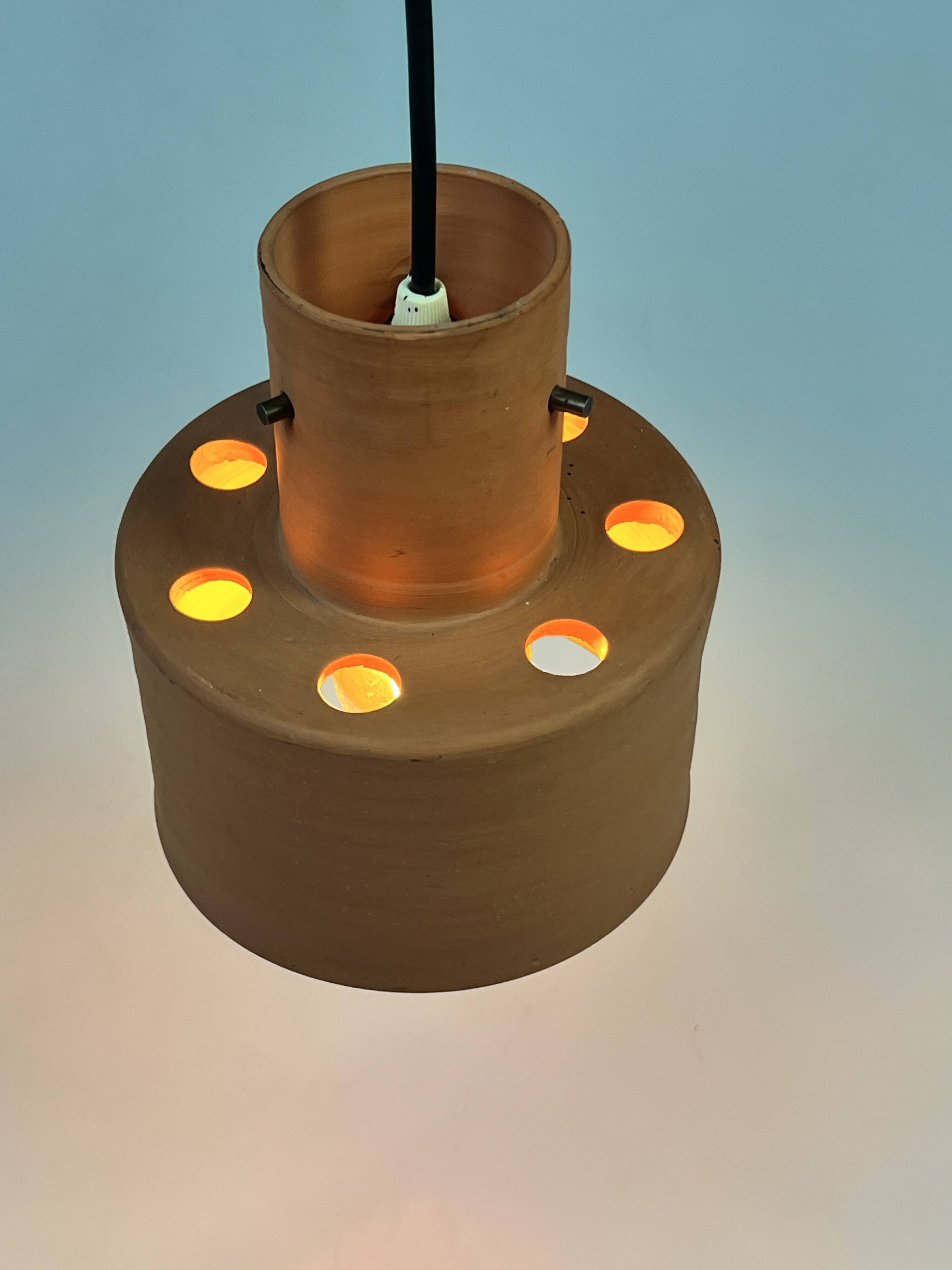 Vintage Hanging Lamp, Artiforte Netherlands, Terracotta, 1950s