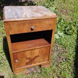 Art deco bedside table, marble top