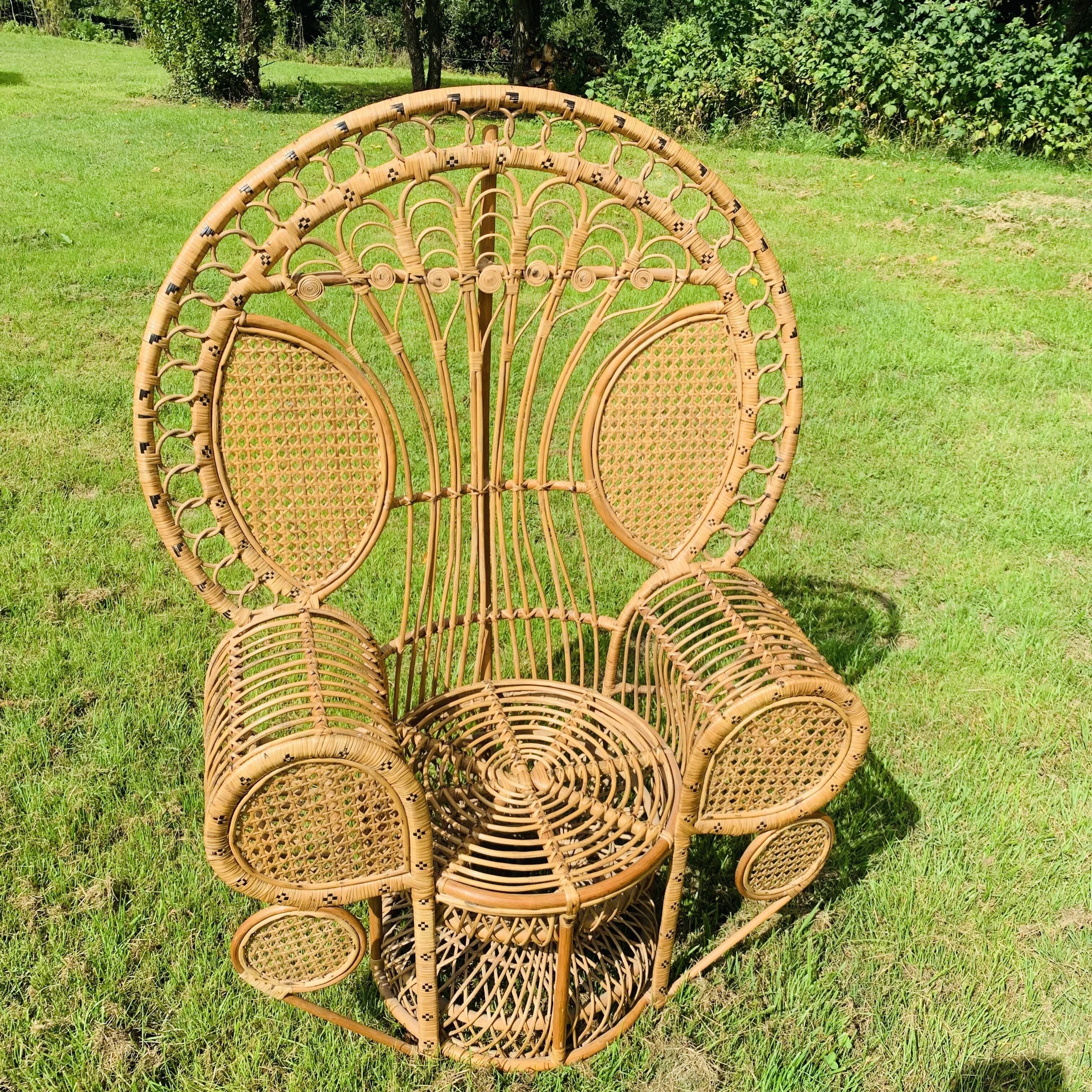 Fauteuil Emmanuel en rotin et osier naturel