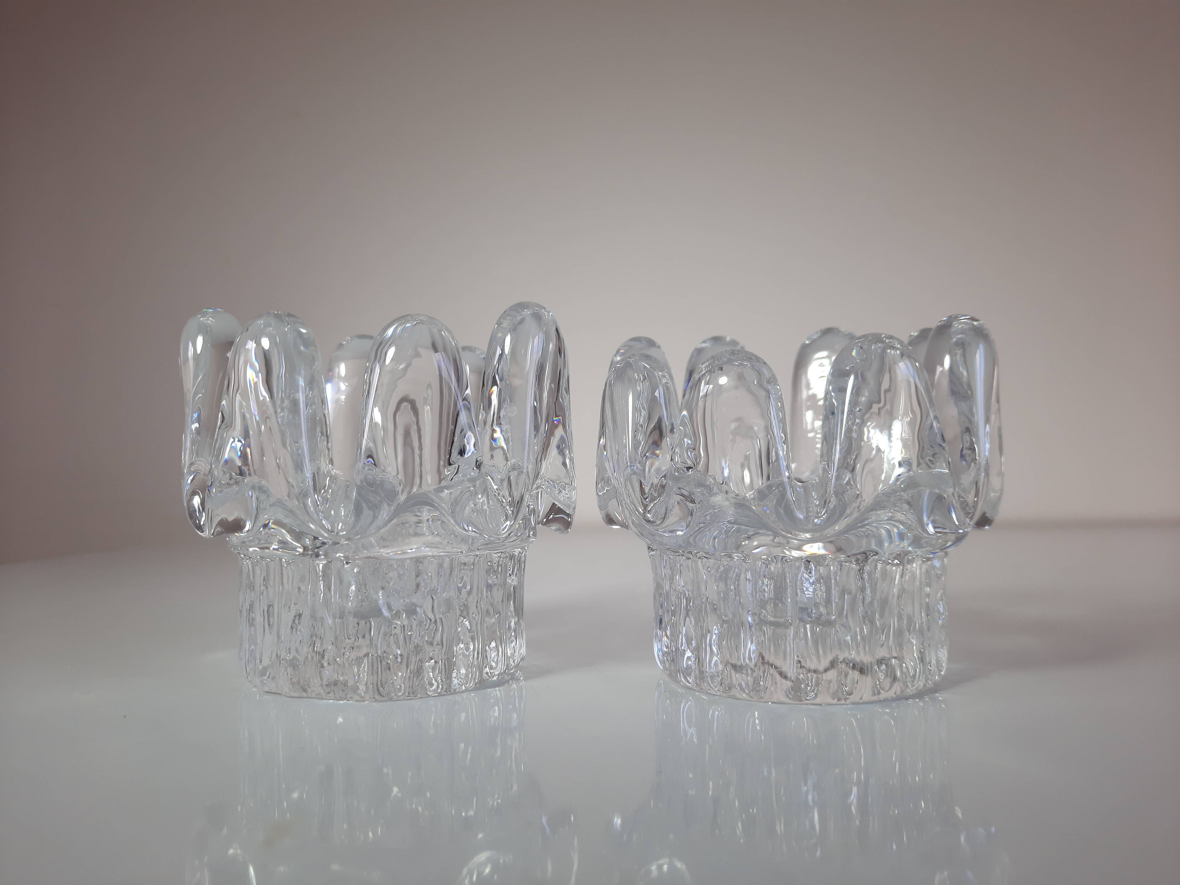 Candlestick duo by Goran Warff for Kosta Boda 70s