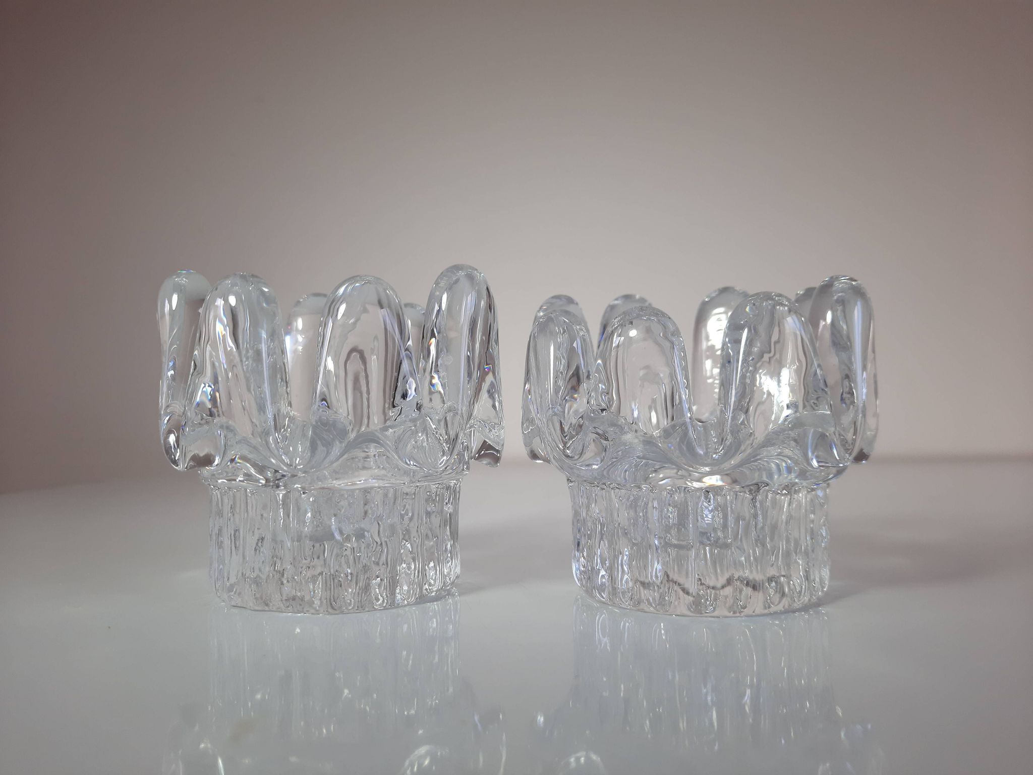 Duo de bougeoirs  par Goran Warff pour Kosta Boda années 70