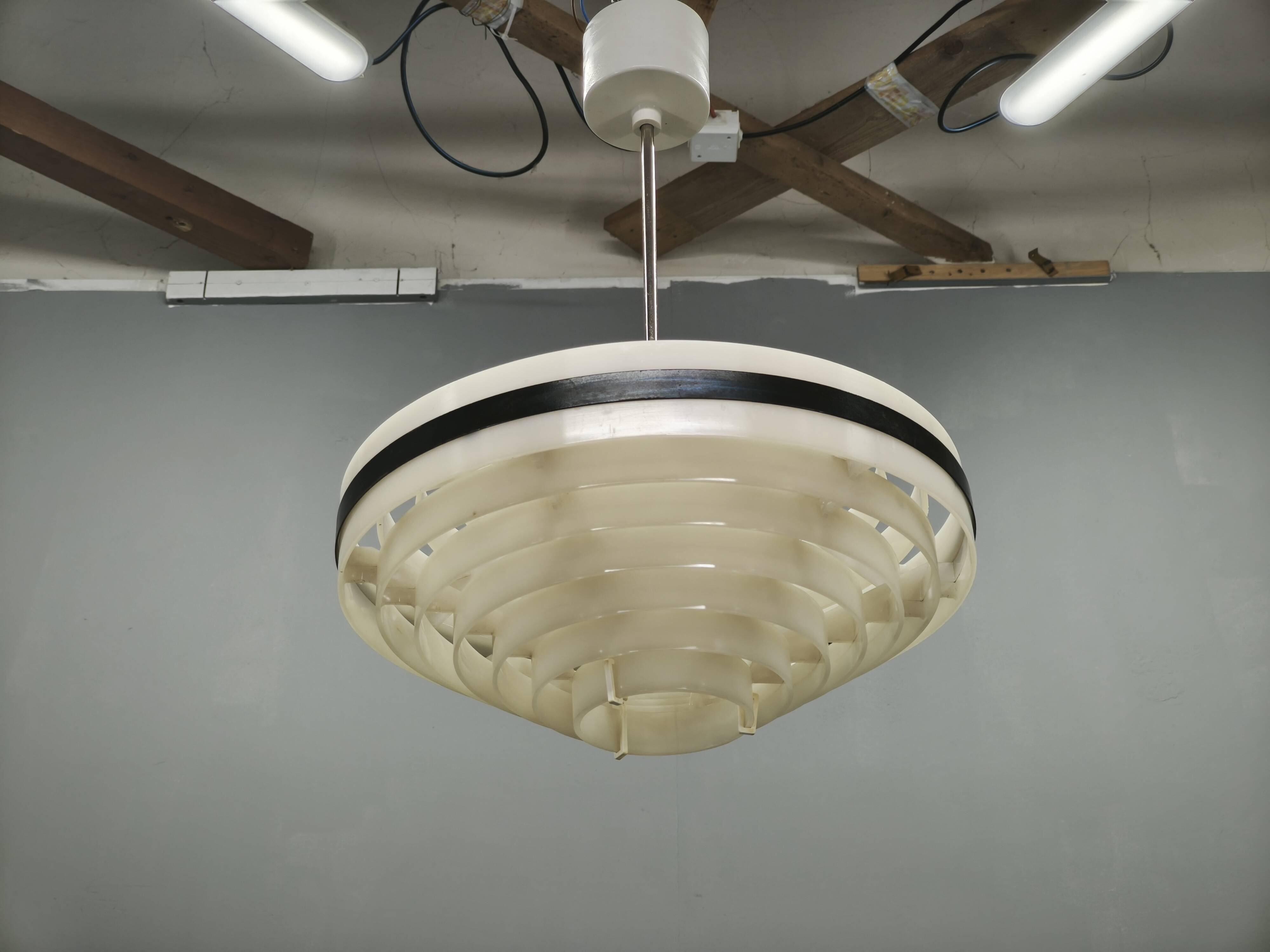 Pair of Czech Space Age UFO Pendant Lights, 1960s