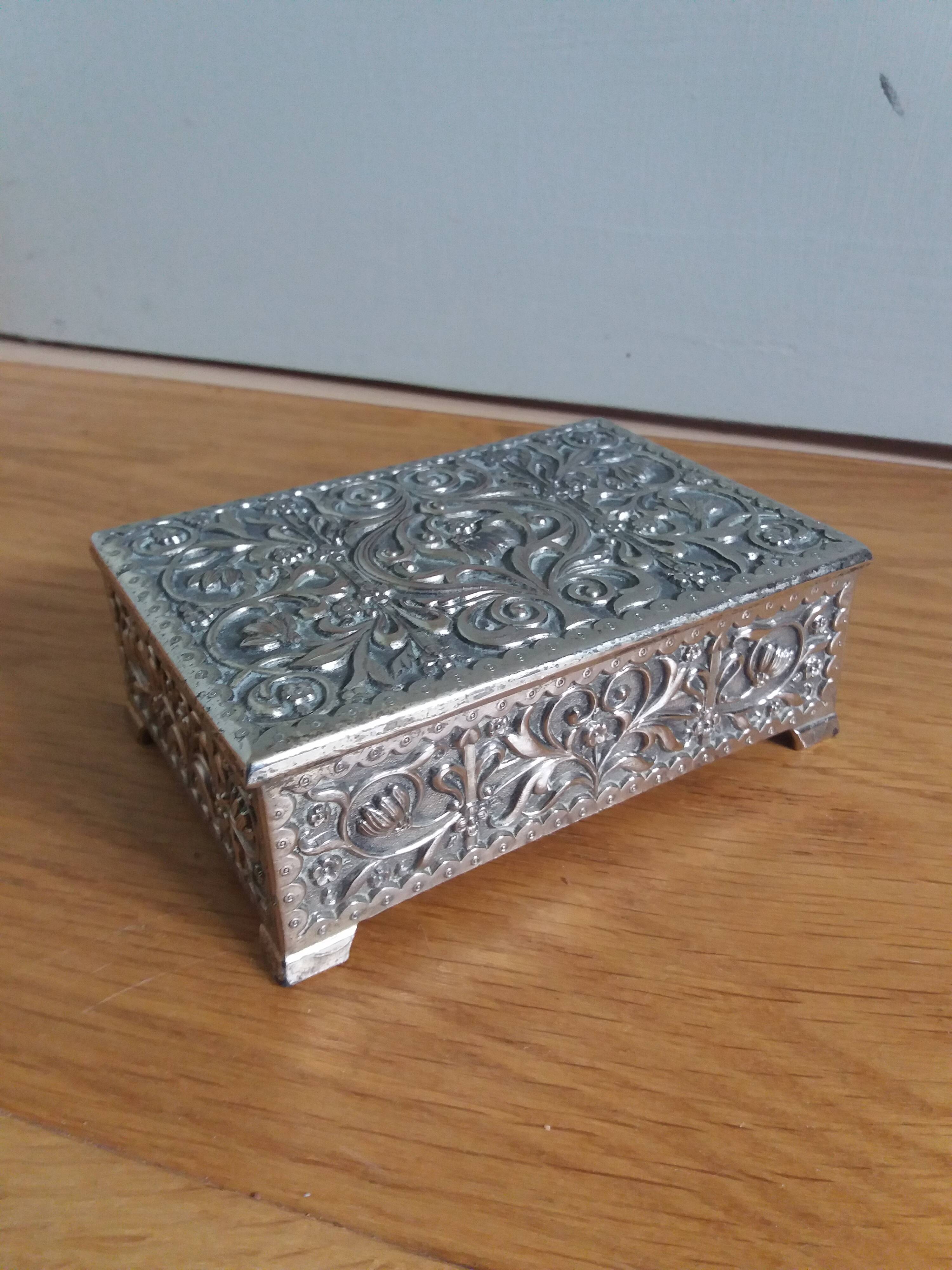 Silver plated jewelry box