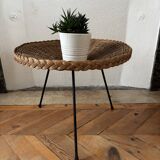 Vintage 1960s wicker coffee table