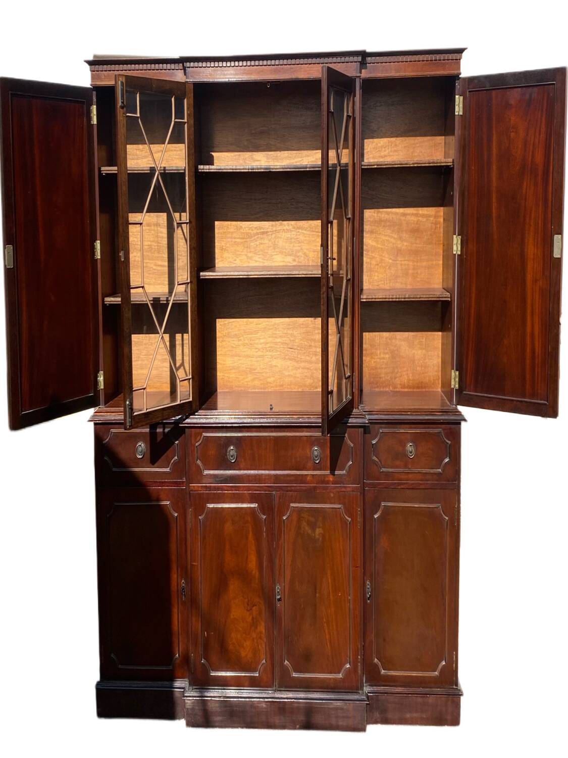 Victorian style mahogany secretary English library