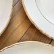 Lot de 6 assiettes creuses en faïence ancienne blanche et or Moulin des loups Orchies vintage