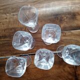Set of 6 Art Deco style crystal liqueur glasses