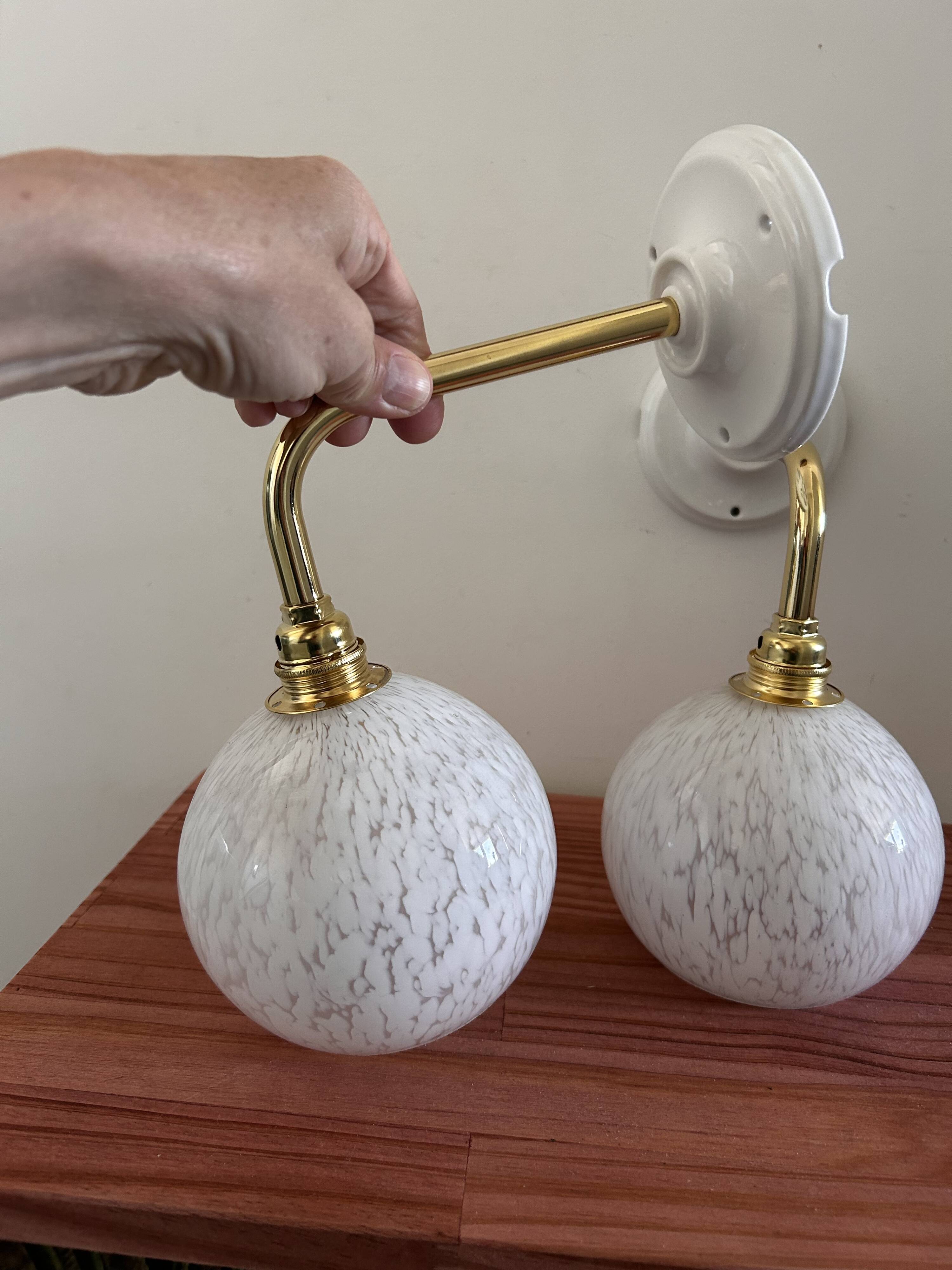 Pair of white wall lights