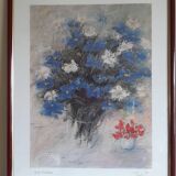 Wildflower bouquet, printed poster on vellum paper.